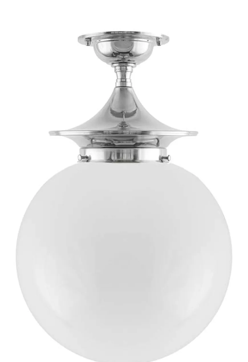 Taklampa - Dahlberg 100 nickel, stor klotskärm