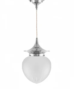 Taklampa - Dahlberg sladdpendel 100 nickel, mattglas droppe