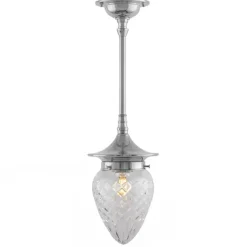 Taklampa - Dahlbergspendel 80 nickel, klarglas droppe