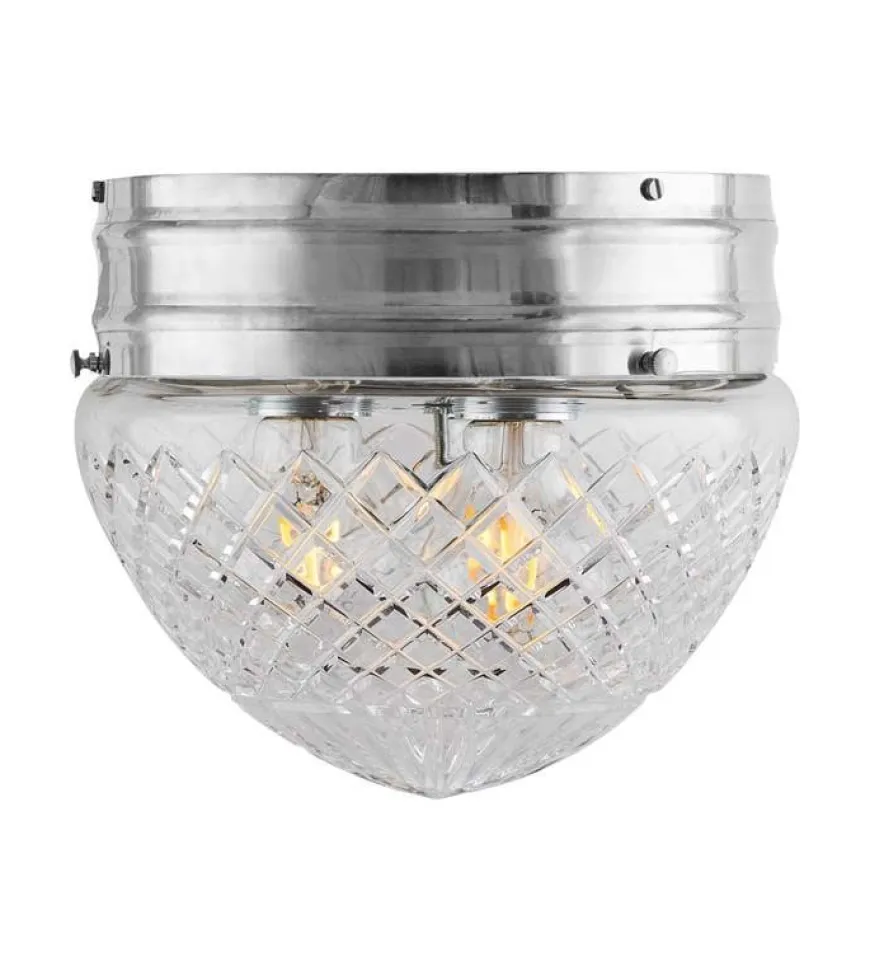 Taklampa - Heidenstamplafond 200 nickel, klarglas