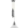 Taklampa - Skomakarhiss nickel, hög vit skärm 25 cm