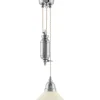 Taklampa - Skomakarhiss nickel med hög benvit skärm 25 cm