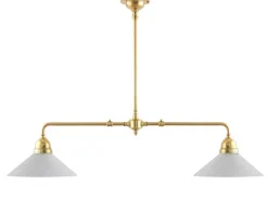 Taklampa - Spelbordslampa mässing, raka skärmar