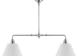 Taklampa - Spelbordslampa nickel, tygskärmar
