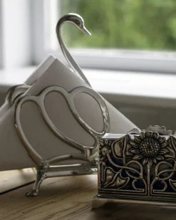 Toast- & servettställ silver - Svan
