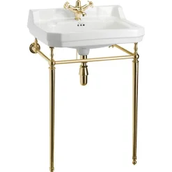 Tvättställ - Burlington Edwardian 61 cm, mässingsställning