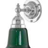 Vägglampa - Adelborg nickel, grönt glas