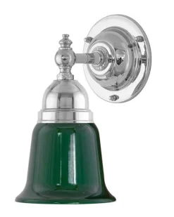 Vägglampa - Adelborg nickel, grönt glas