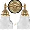 Vägglampa - Bergman mässing, slipat mattglas