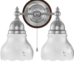 Vägglampa - Bergman nickel, slipat mattglas