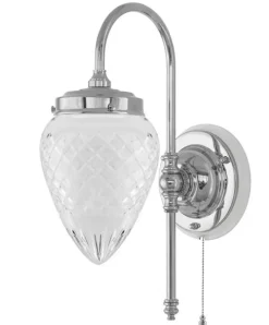 Vägglampa - Blomberg 80 nickel, klarglas droppe