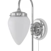 Vägglampa - Blomberg 80 nickel, opalvit droppe