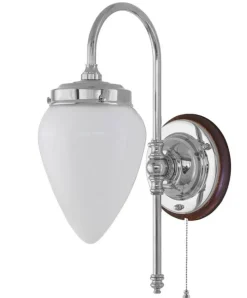 Vägglampa - Blomberg 80 nickel, opalvit droppe