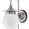 Vägglampa - Fryxell nickel, opalvit klot