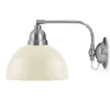 Vägglampa - Gripenberg nickel, benvit halvsfär, vit