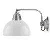 Vägglampa - Gripenberg nickel, opalvit halvsfär, brun