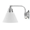 Vägglampa - Gripenberg nickel, vit tygskärm, brun