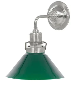 Vägglampa - Lillienstedt nickel, liten grön skomakarskärm