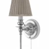 Vägglampa - Ribbing nickel, beige skärm