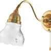 Vägglampa - Runeberg mässing, slipat mattglas