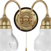 Vägglampa - Stackelberg mässing, slipat mattglas