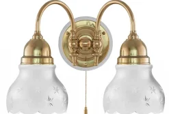 Vägglampa - Stackelberg mässing, slipat mattglas