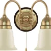 Vägglampa - Stackelberg mässing, benvit klocka