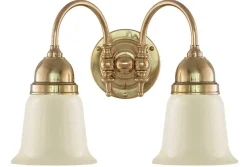 Vägglampa - Stackelberg mässing, benvit klocka