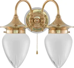 Vägglampa - Tigerstedt mässing, slipat mattglas
