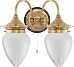 Vägglampa - Tigerstedt mässing, slipat mattglas
