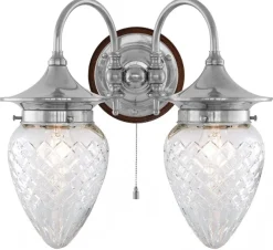 Vägglampa - Tigerstedt nickel, klarglas