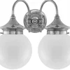Vägglampa - Tigerstedt nickel, opalvita klot
