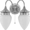 Vägglampa - Tigerstedt nickel, opalvit
