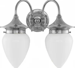 Vägglampa - Tigerstedt nickel, opalvit