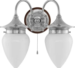 Vägglampa - Tigerstedt nickel, opalvit