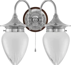 Vägglampa - Tigerstedt nickel, slipat mattglas