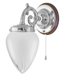 Vägglampa - Topelius nickel, slipat mattglas