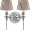 Vägglampa - Wivallius nickel, beige tygskärm