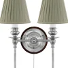 Vägglampa - Wivallius nickel, olivgrön tygskärm