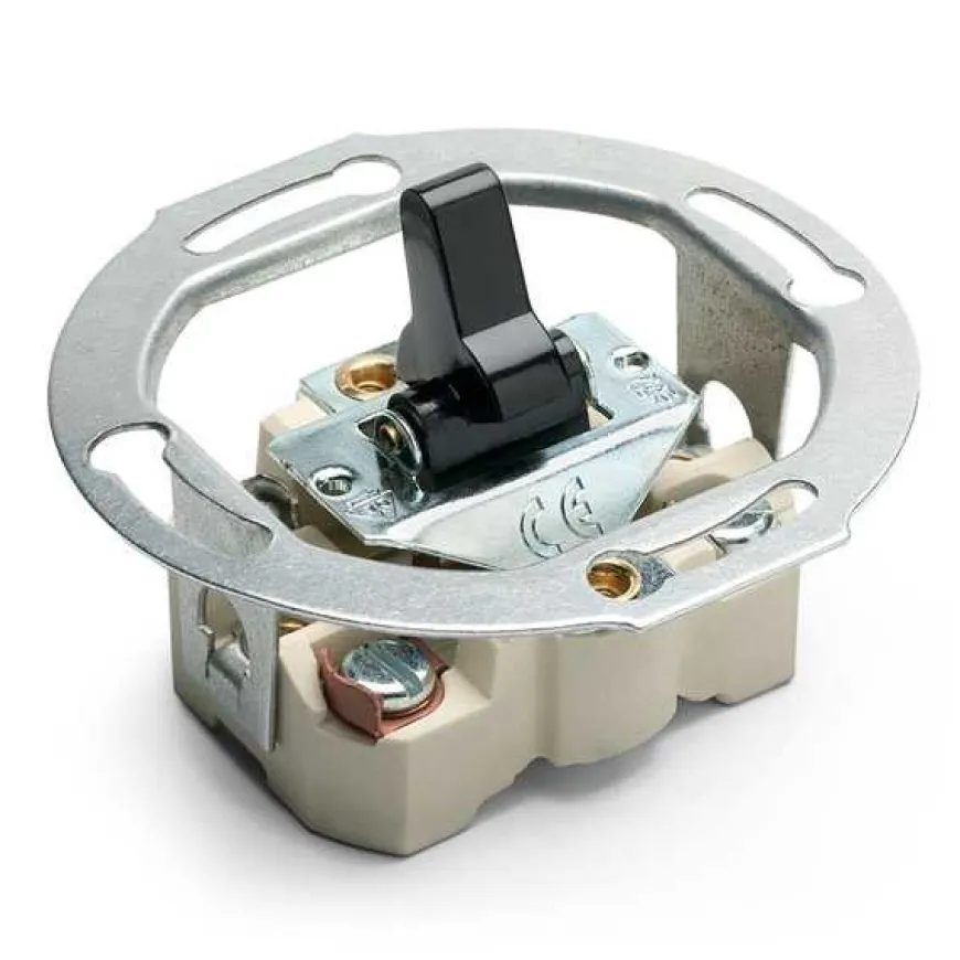 Vippströmbrytare kors svart bakelit - THPG infällt
