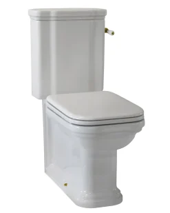 WC - Art Deco golvstående toalett med spolvred & sits - Brons