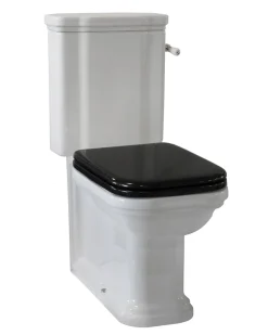 WC - Art Deco golvstående toalett med spolvred & sits - Krom