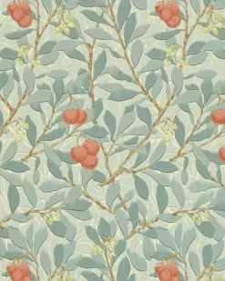 William Morris & Co. Tapet - Arbutus Blue/Pink