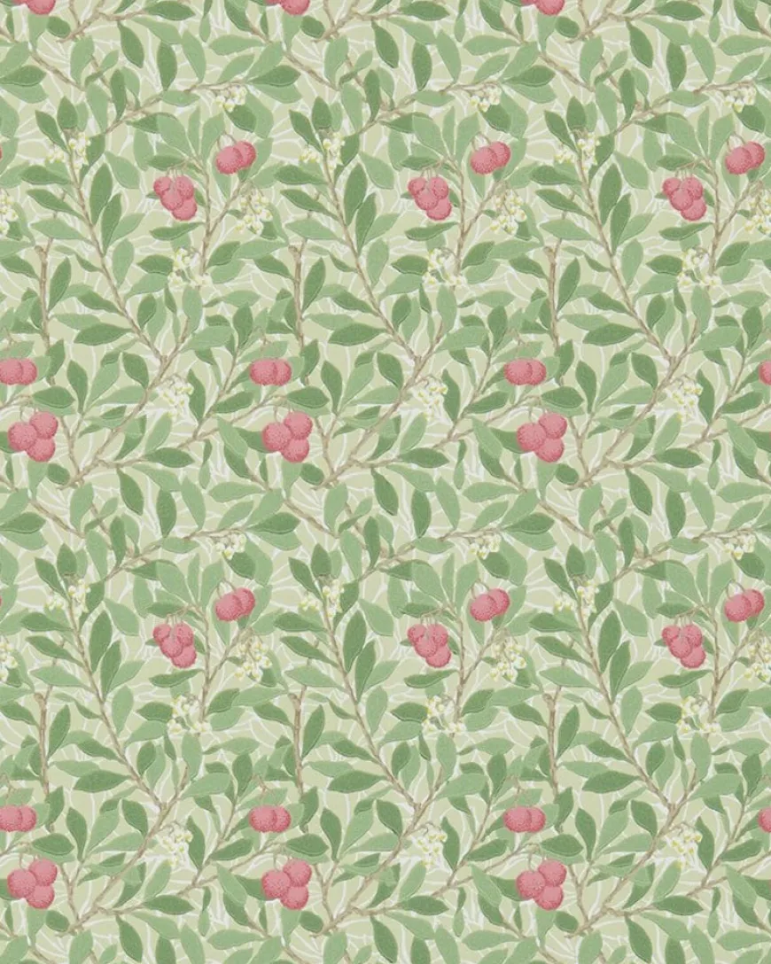 William Morris & Co. Tapet - Arbutus Olive/Pink