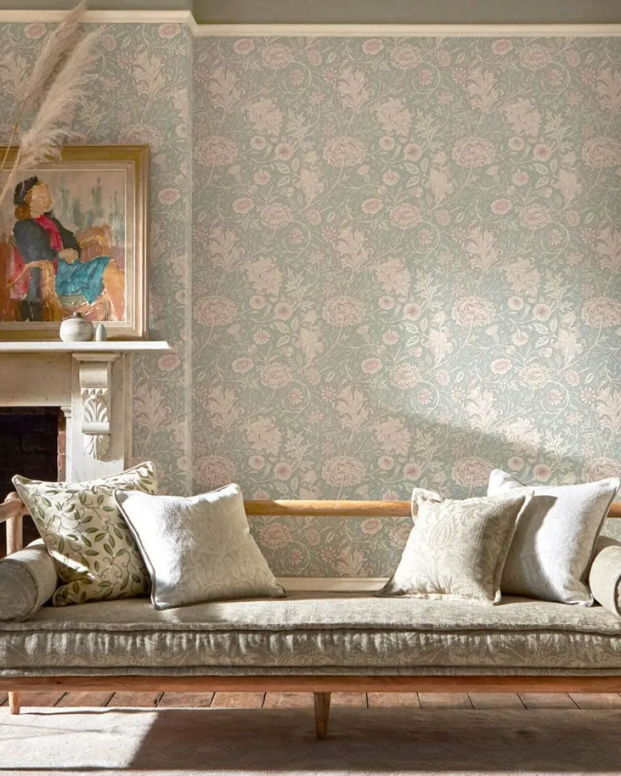 William Morris & Co. Tapet - Double Bough teal rose
