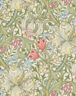 William Morris & Co. Tapet - Golden Lily Green/Red