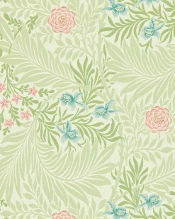 William Morris & Co. Tapet - Larkspur Green/Coral