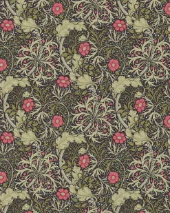 William Morris & Co. Tapet - Morris Seaweed Ebony/Poppy