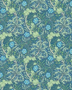 William Morris & Co. Tapet - Morris Seaweed Cobalt/Thyme
