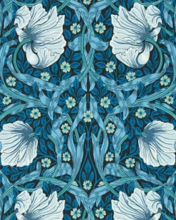 William Morris & Co. Tapet - Pimpernel Midnight/Opal